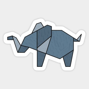 Blue Abstract Geometric Elephant Sticker